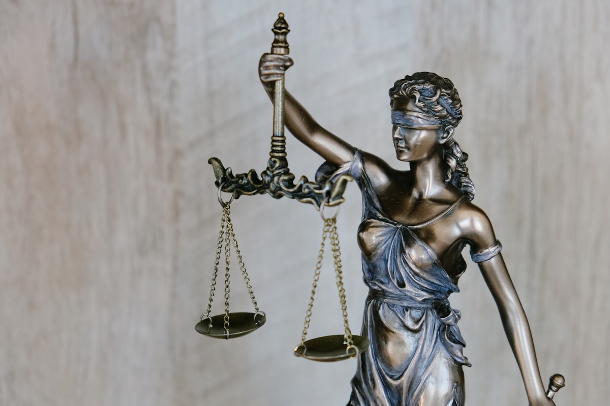 Scales of justice representing legal excellence